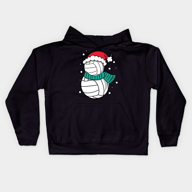 Christmas Volleyball Santa Hat Kids Hoodie by AngelBeez29